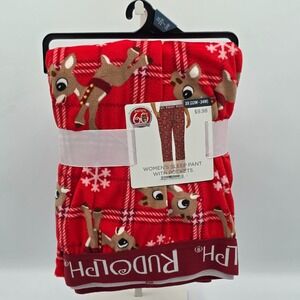 Rudolph The Red Nosed Reindeer Women's Velour Sleep Pants w/Pockets 3XL 22W-24W